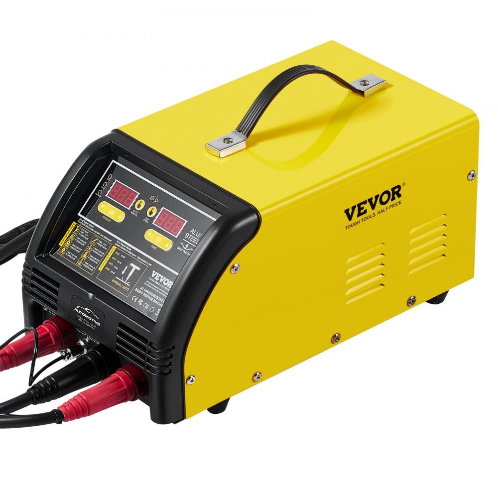 Dual Dent Spotter Deluxe AL/Fe deukreparatieset, 5 kW lasapparaat met automatisch/handmatig lassen en 10 modi, puntlasapparaat voor reparatie van auto-onderdelen van staal en aluminium