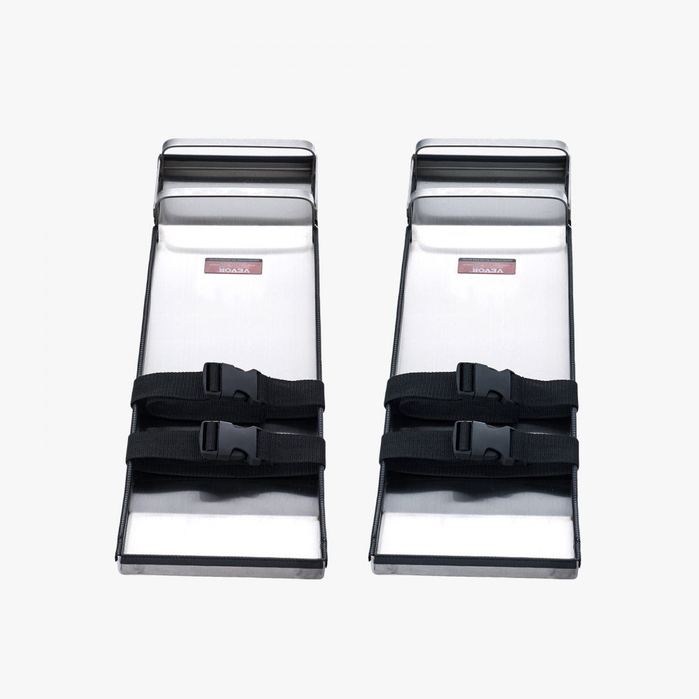 Stainless Steel Concrete Kneeboards, 697x205mm Concrete Gliders, Kneeboards for Concrete, Concrete Knee Pads, Pair of Movable Glides, with Board Straps for Cement and Concrete Processing