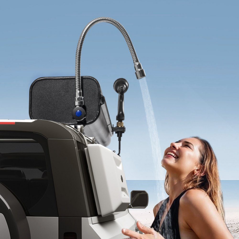Réservoir d'eau pour galerie de toit, stockage d'eau pour véhicules 30L avec 2 plaques anti-éclaboussures et fente en T, réservoir en aluminium avec raccord haute pression, pour traverse de coffre de sécurité