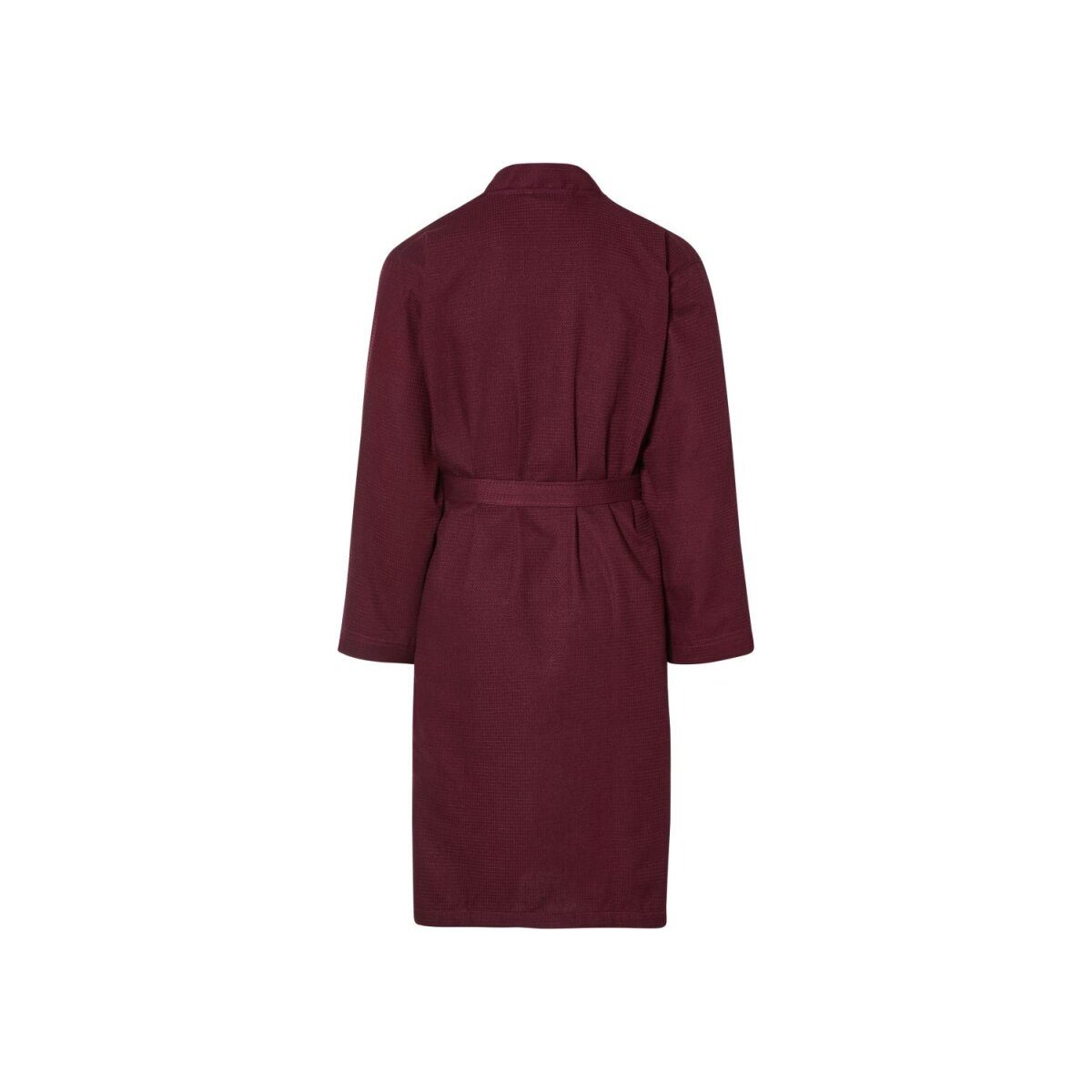 LIVARNO home Unisex Bademantel, mit modischer Waffelstruktur (Bordeaux, L)