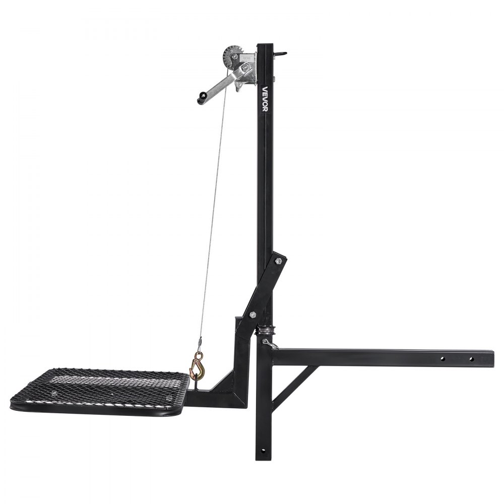 Game Hoist, Hirschhebebühne mit Anhängerkupplung und Hebesystemplattform, 136 kg Tragfähigkeit, Game Hoist-Windenhebebühne mit 2-Zoll-Empfänger, 360-Grad-Schwenkwelle und faltbar, 1440 x 900 x 1310 mm Game Hoist, Hirschhebebühne mit Anhängerkupplung und Hebesystemplattform, 136 kg Tragfähigkeit, Game Hoist-Windenhebebühne mit 2-Zoll-Empfänger, 360-Grad-Schwenkwelle und faltbar, 1440 x 900 x 1310 mm