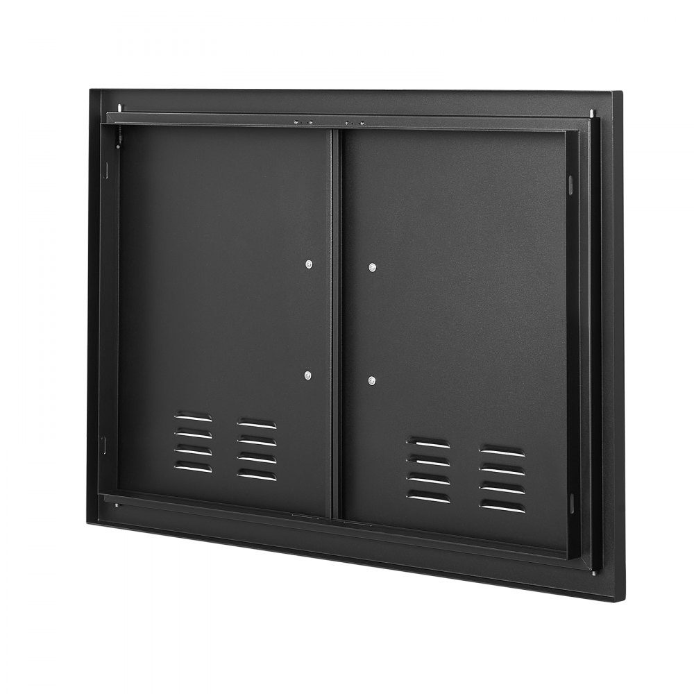 Grill Access Door 762x533x46mm Double Outdoor Kitchen Door Flush Mount Cold Panel Door Vertical Wall Door with Handles and Vents for Grill Island Grill Station etc