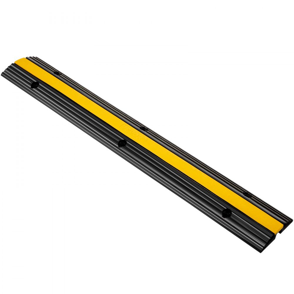 1 channel cable protection mat, external cable channel, 4 pieces of cable bridge made of commercially available thermoplastic rubber with parking spaces, bearing 102x15.5x3 cm