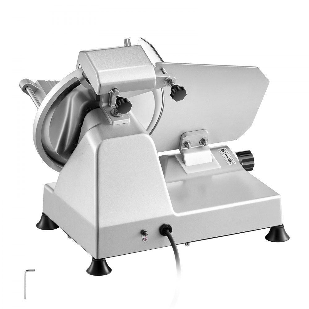 Kommerzieller Fleischschneider, 180 W Gefrierschrank-Fleischschneider mit Premium-Klinge, 0–10 mm einstellbare Dicke, elektrischer Feinkostschneider für Fleisch, Gemüse, Brot, Käse