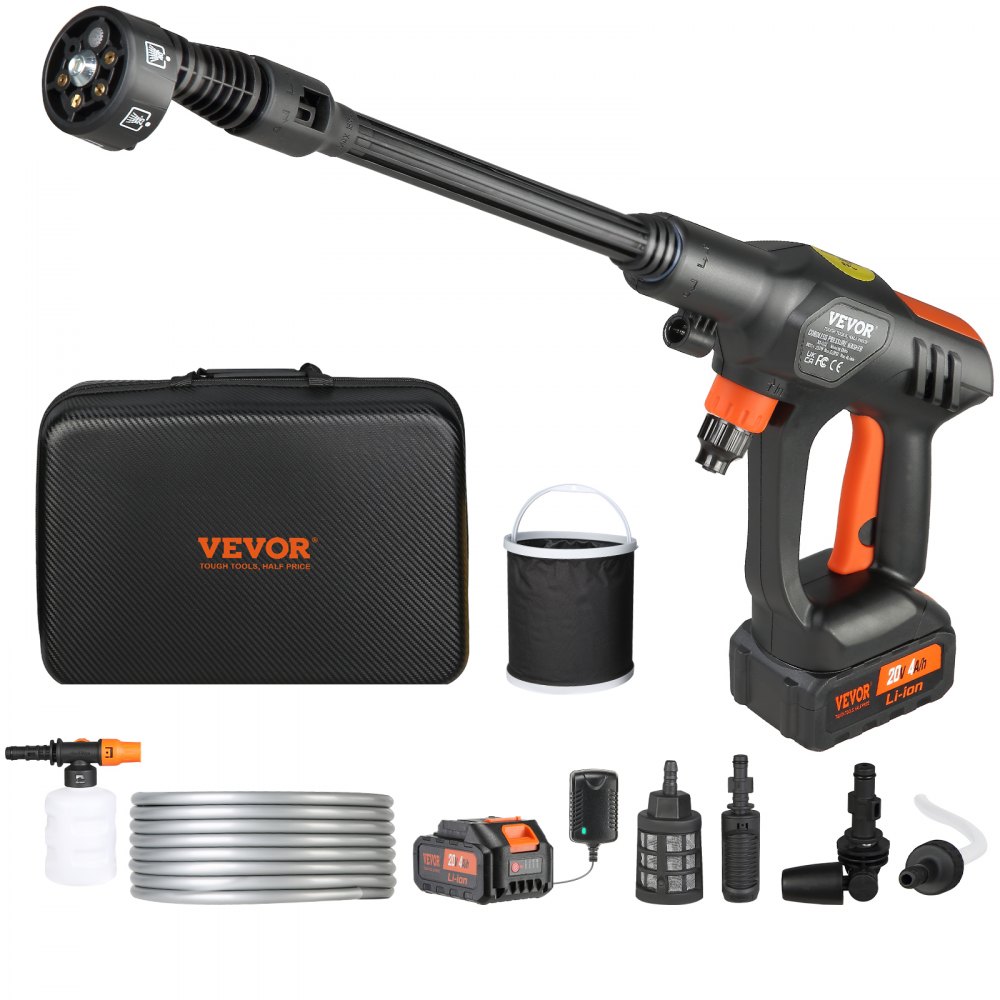 Battery pressure washer, wireless, water pressure washer, spray gun, pressure washer gun (250W 21V, 50bar, for mobile cleaning and watering, 4L/min, incl. accessories, charger) Battery pressure washer, wireless, water pressure washer, spray gun, pressure washer gun (250W 21V, 50bar, for mobile cleaning and watering, 4L/min, incl. accessories, charger)