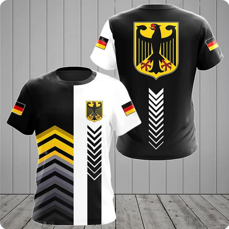 Germany Deutschland Flag 3D Printing T-Shirts Football European Championship Design 1