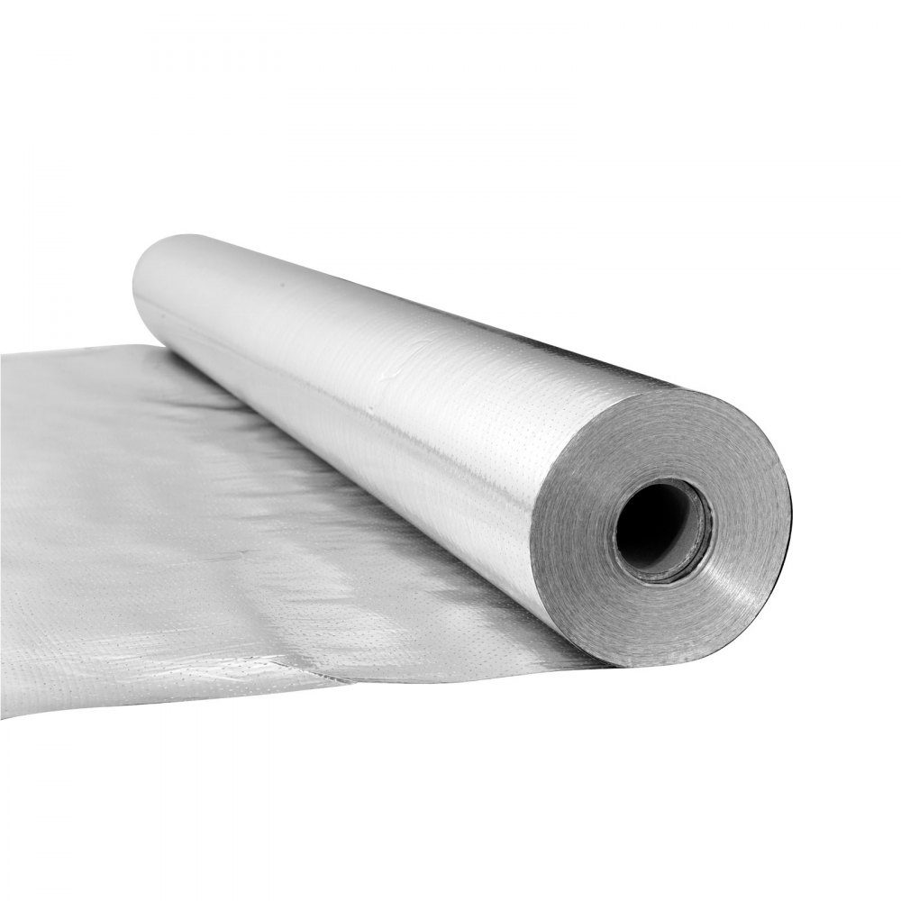 Isolierfolie, perforierter Stoff, reflektierende Folie, 0,15 mm, 122 cm x 38,1 m, doppelseitige Aluminiumfolie, Wärmedämmrolle für Fenster und Wohnmobildächer