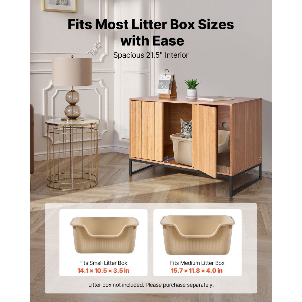 Armoire pour chat, 800x510x568 mm, toilettes pour chat avec griffoir et espace de rangement, armoire de toilette pour chat, maison pour chat, adaptée à la plupart des bacs à litière pour chat, pour chambre et salon