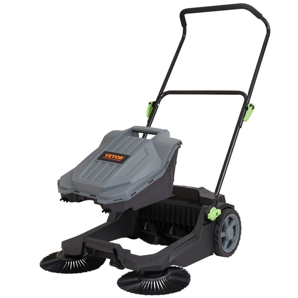 Balayeuse à main avec conteneur à déchets et 19-L- de 65 cm de largeur