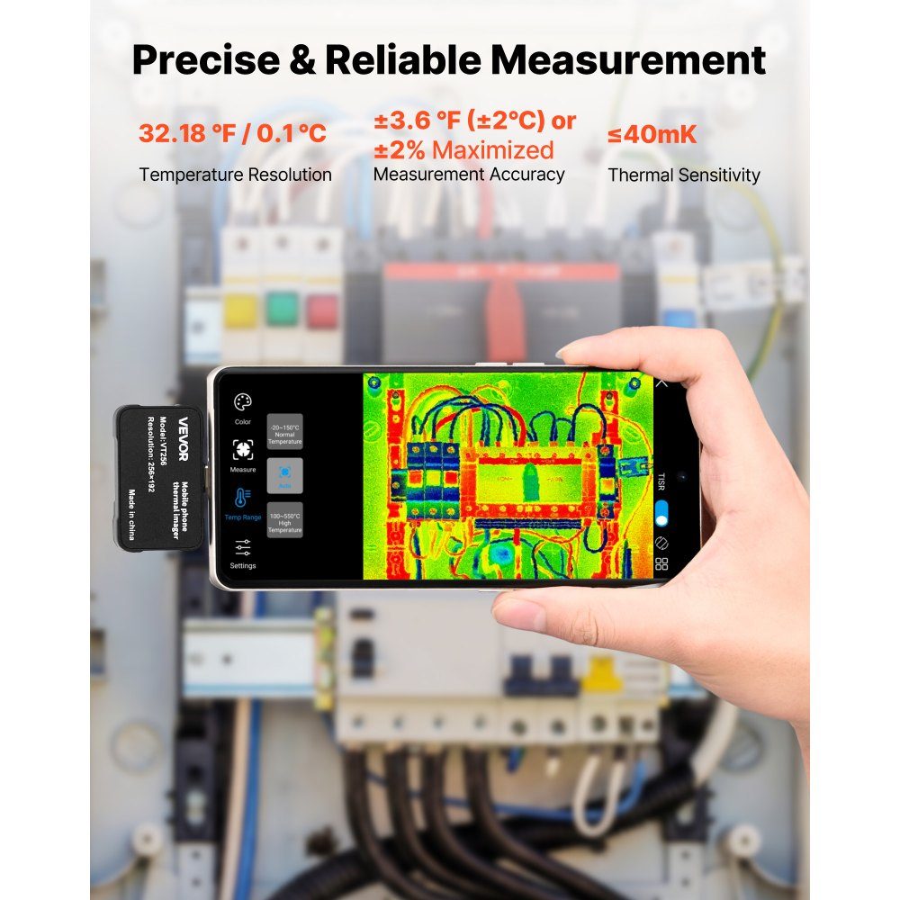Thermal Imaging Camera for iOS and Android, Thermal Imaging Camera with 512x384 Super IR and 256x192 IR Resolution and Macro Lens for Smartphone Tablet with USB-C, 25Hz Infrared Camera for Inspections at -20°C to 550°C