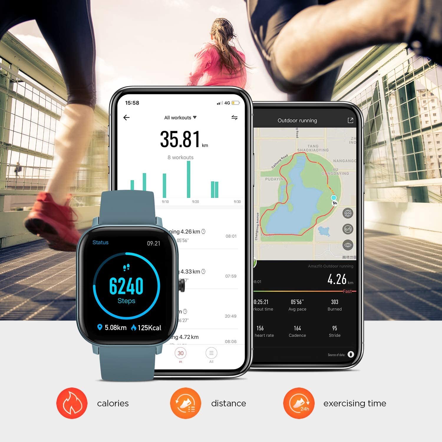 Montre intelligente Amazfit GTS – Élégance sportive avec GPS, BioTracker™ PPG et 14 jours d'autonomie de la batterie Montre intelligente Amazfit GTS – Élégance sportive avec GPS, BioTracker™ PPG et 14 jours d'autonomie de la batterie