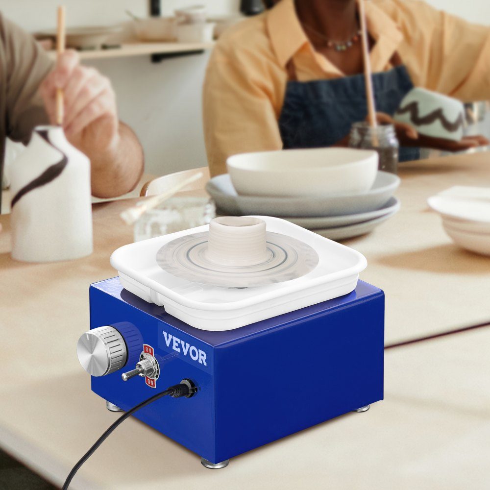 Pottery Wheel Ceramic Wheel 30W Blue Electric Pottery Wheel 10cm 300RPM Pottery Wheel Molding Machine with Apron Suitable for Beginners, Enthusiasts etc