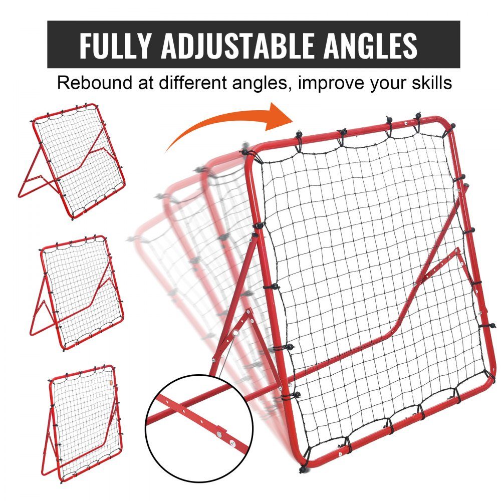 Voetbal Rebound Net Draagbaar Bounce Wall Voetbal 48x48mm Rebounder Voetbal IJzeren Pijp en PE Net Kinderen Tieners Voetbaldoel Rebounder Kicker voor voetbaltraining