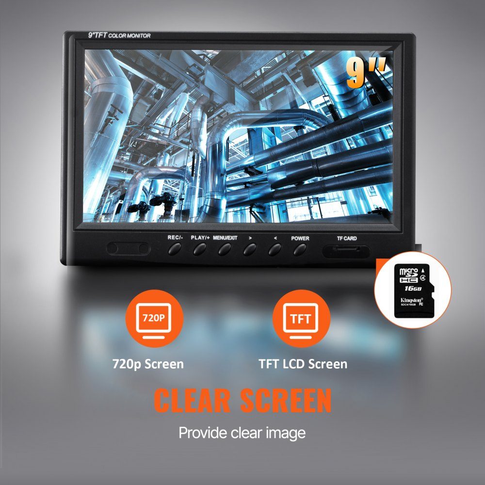 Sewer Camera 91.5m 23cm Screen Pipe Inspection Camera with DVR Function IP68-Kamera with 12 Adjustable LEDs with a 16GB SD Card for Sewer Pipe Home Sewer Pipe