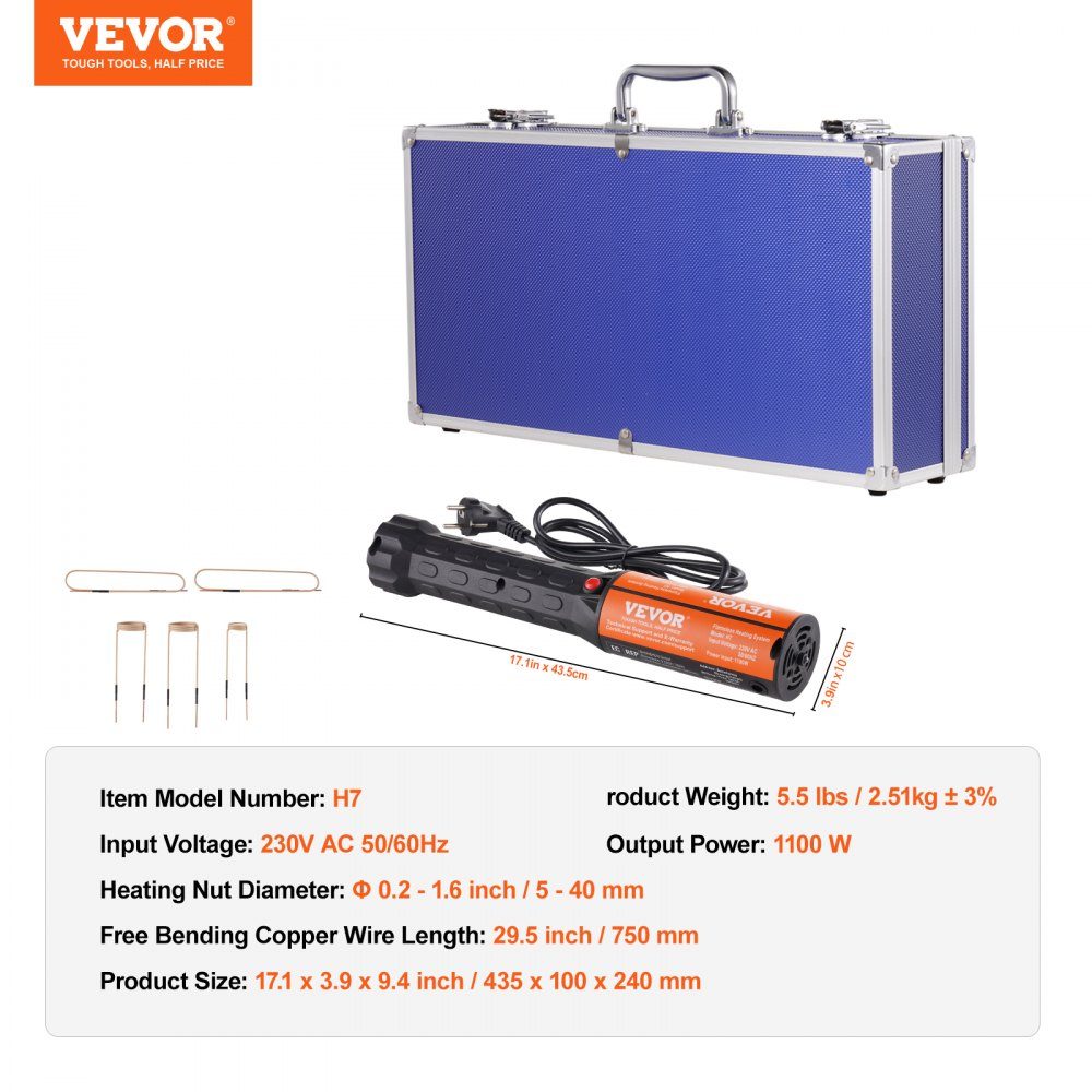 Magnetic Induction Heater Kit, 1KW Induction Heater, Bolt Induction Heater with 10 Induction Coils, Induction Heater Bolt Remover for Removing Bolts and Nuts