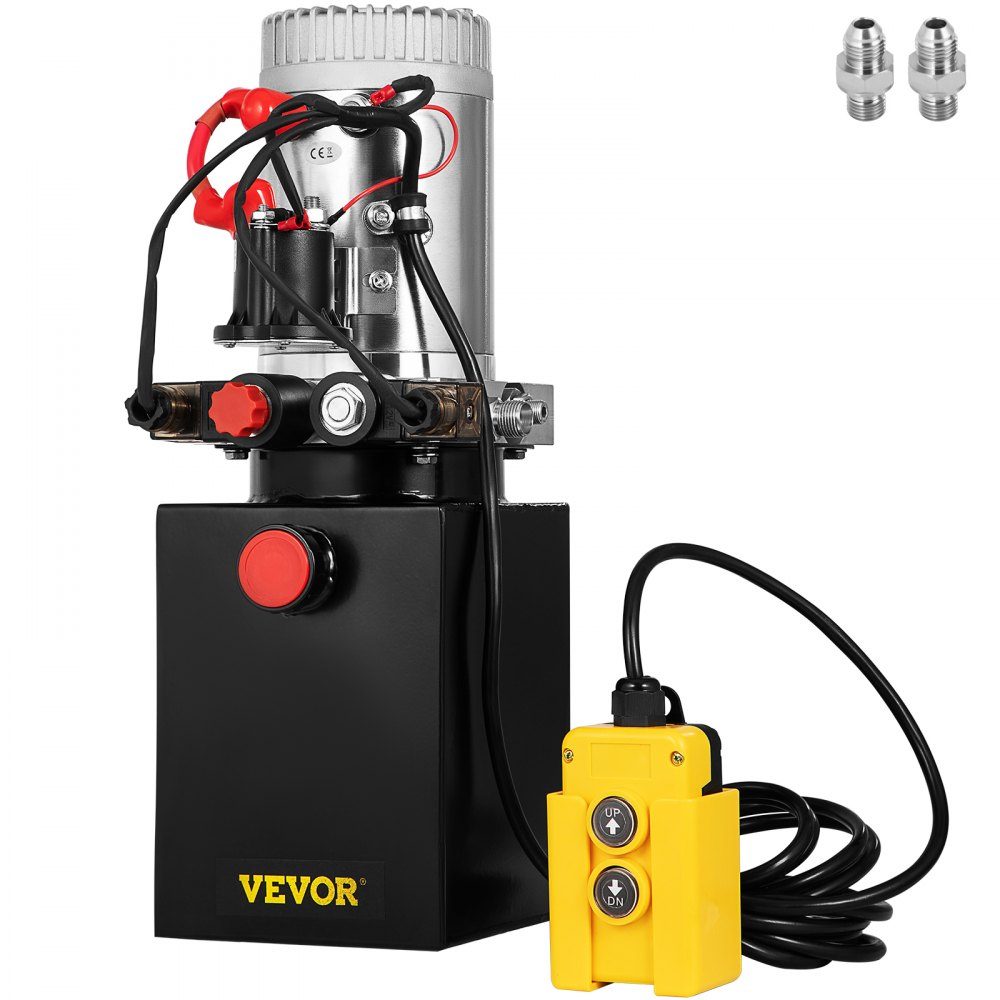 Hydraulic Unit, Hydraulic Pump, Double Acting Hydraulic Pump, 12V, Dump Trailer, 3.79L Metal Container for Dump Trailer
