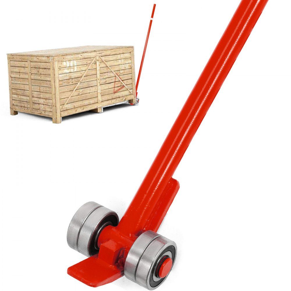 Pry bar with rollers 150cm handle length Pry bar wheels Max. load capacity up to 3 tons Lifting tool made of carbon steel Lifting aid Ideal for metallurgy Automotive engineering Mechanical engineering