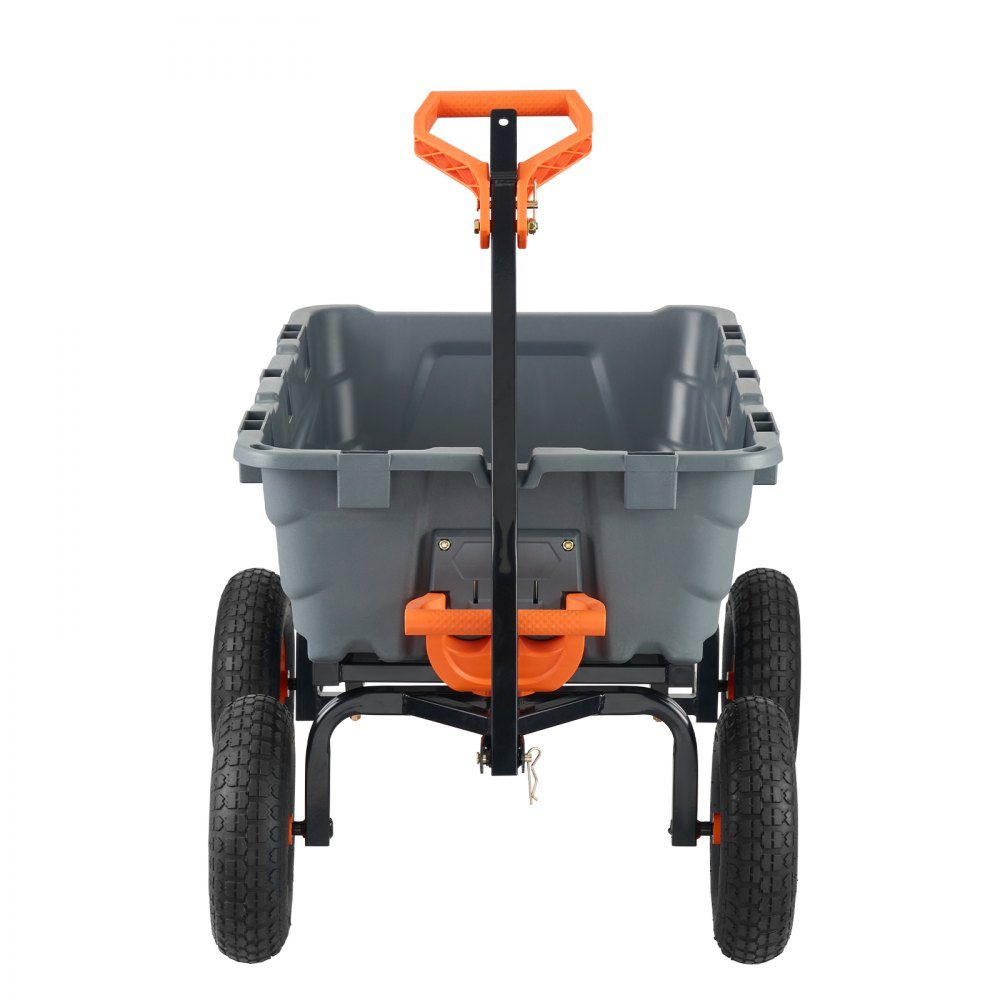 Trolley, Garden Cart with Easy to Assemble Steel Frame, Garden Cart with 2-in-1 Convertible Handle, Multi-Purpose Wheelbarrow with 680kg Load Capacity, 33cm Tires