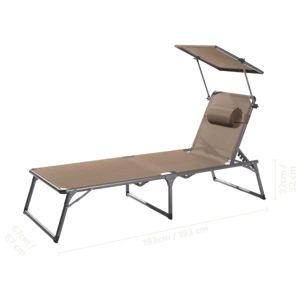 LIVARNO® chaise longue trépied en aluminium »Houston«, taupe