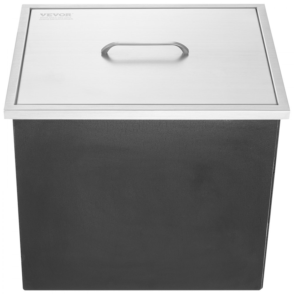 Drop-in-Eisbox, 30,25 l Edelstahl-Eiskühler, 508 x 355 x 308 mm großer kommerzieller Eisbehälter mit Abdeckung, integrierter Eisaufbewahrungsbox, Abflussrohr und Abflussstopfen im Lieferumfang enthalten Drop-in-Eisbox, 30,25 l Edelstahl-Eiskühler, 508 x 355 x 308 mm großer kommerzieller Eisbehälter mit Abdeckung, integrierter Eisaufbewahrungsbox, Abflussrohr und Abflussstopfen im Lieferumfang enthalten