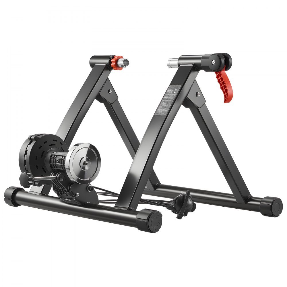 Bike Roller Trainer, Bike Trainer for 24-27"/700C Wheels, 6 Level Resistance, Foldable Magnetic Bike Trainer, Exercise Bike with Quick Release and Front Wheel Pad, Black