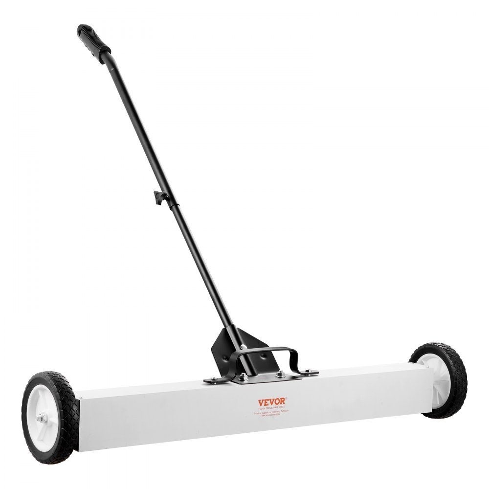 36 Inch Wheeled Magnetic Sweeper, 55 Pound Capacity, with Extendable Magnetic Pickup Tool, Adjustable Handle, Magnetic Pickup Sweeper for Picking Up Nails and Screws, for Workshop, Garage, Yard