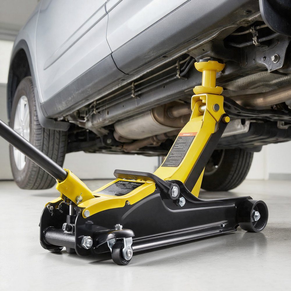 Hydraulic Car Jack 2.5T Capacity Flat Steel Car Jack with Single Piston Quick Lift Pump and SUV Adapters Sedan Car Jack 85-320mm Lift Range Racing Car Jack