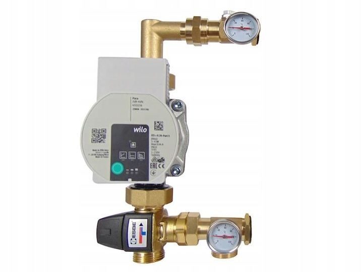 Heating circuit distributor Brass distributor for 7-circuit underfloor heating with Esbe mixing valve and Wilo pump