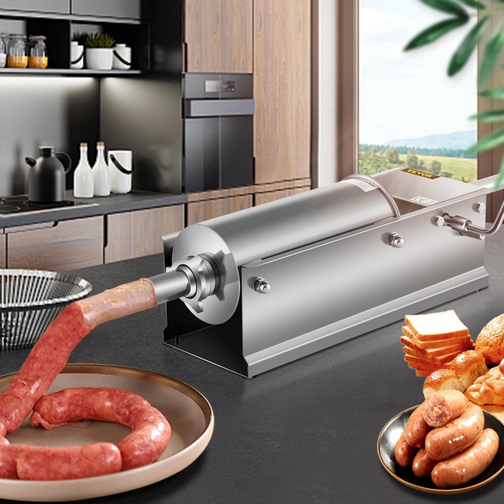 Sausage Filler 5L Meat Grinder Sausage Machine Sausage Filling Machine Horizontal Stainless Steel Sausage Syringe