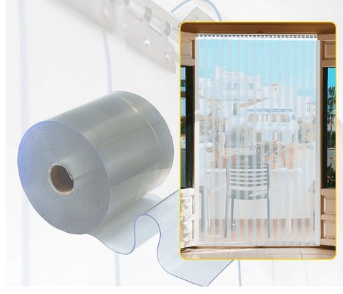 PVC Transparent Plain Strip Curtain for Supermarket Industrial 300mm Width x 3mm Thickness x 25m Length