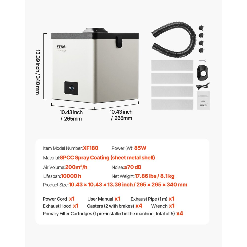 Aspiration des fumées de soudage, absorbeur de fumées de soudure sans balais 85 W avec filtres à 3 étages et réglage à 3 vitesses, extraction des fumées de soudure 200 m³/h pour soudure, gravure, soudage DIY, salon Aspiration des fumées de soudage, absorbeur de fumées de soudure sans balais 85 W avec filtres à 3 étages et réglage à 3 vitesses, extraction des fumées de soudure 200 m³/h pour soudure, gravure, soudage DIY, salon