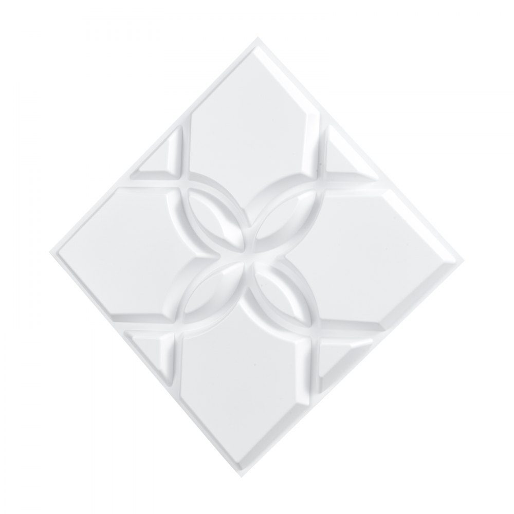 3D-Wandpaneele, 33er-Set, 30 x 30 cm, PVC-Wandpaneele in modernem, minimalistischem Blumendesign, Wanddekoration, Inneneinrichtung für Schlafzimmer, Wohnzimmer und Spielzimmer, Mattweiß