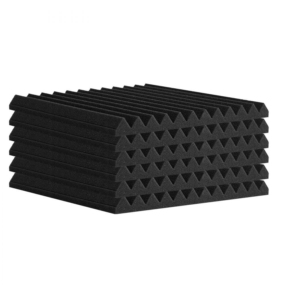 Akustikschaum-Akustikplatten, 52er-Set, 30 x 30 x 2,5 cm, hochdichte schalldichte Wandpaneele, Akustikplatten, Akustikschaummatten für Studiowände und -decken, schwarz