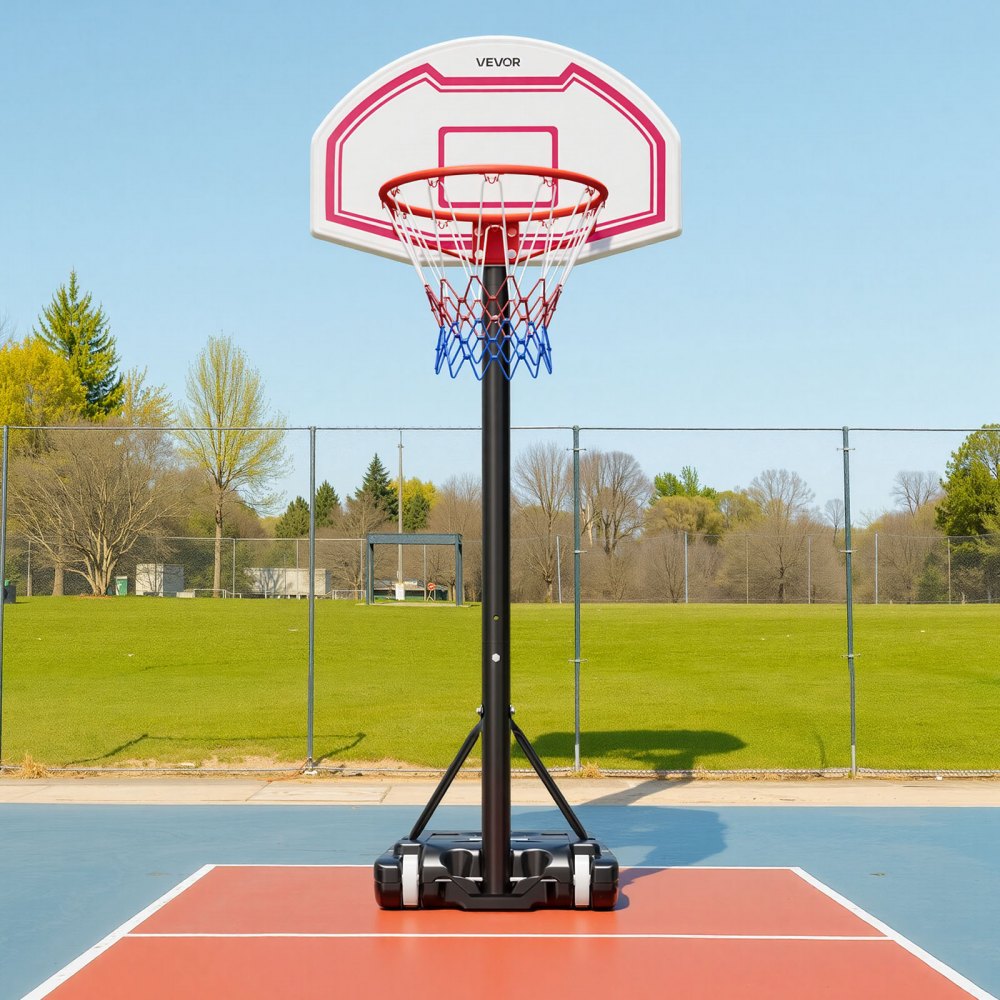 Portable Basketball Stand, 1.6 to 2.1 m Height Adjustable Basketball Hoop, Adjustable Basketball System with Nylon Net & Wheels, Portable Backboard Set for Patio Pool Edge Portable Basketball Stand, 1.6 to 2.1 m Height Adjustable Basketball Hoop, Adjustable Basketball System with Nylon Net & Wheels, Portable Backboard Set for Patio Pool Edge