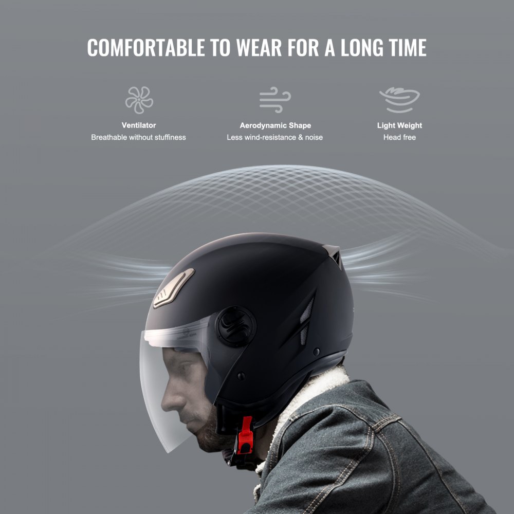 Motorradhelm Motocross-Helme 3/4 Gesichtsgröße L, Helme aus ABS mit Wechselgläsern, ECE-geprüfter komfortabler Motocross-Helm, für Jugendliche & Erwachsene schwarz Motorradhelm Motocross-Helme 3/4 Gesichtsgröße L, Helme aus ABS mit Wechselgläsern, ECE-geprüfter komfortabler Motocross-Helm, für Jugendliche & Erwachsene schwarz