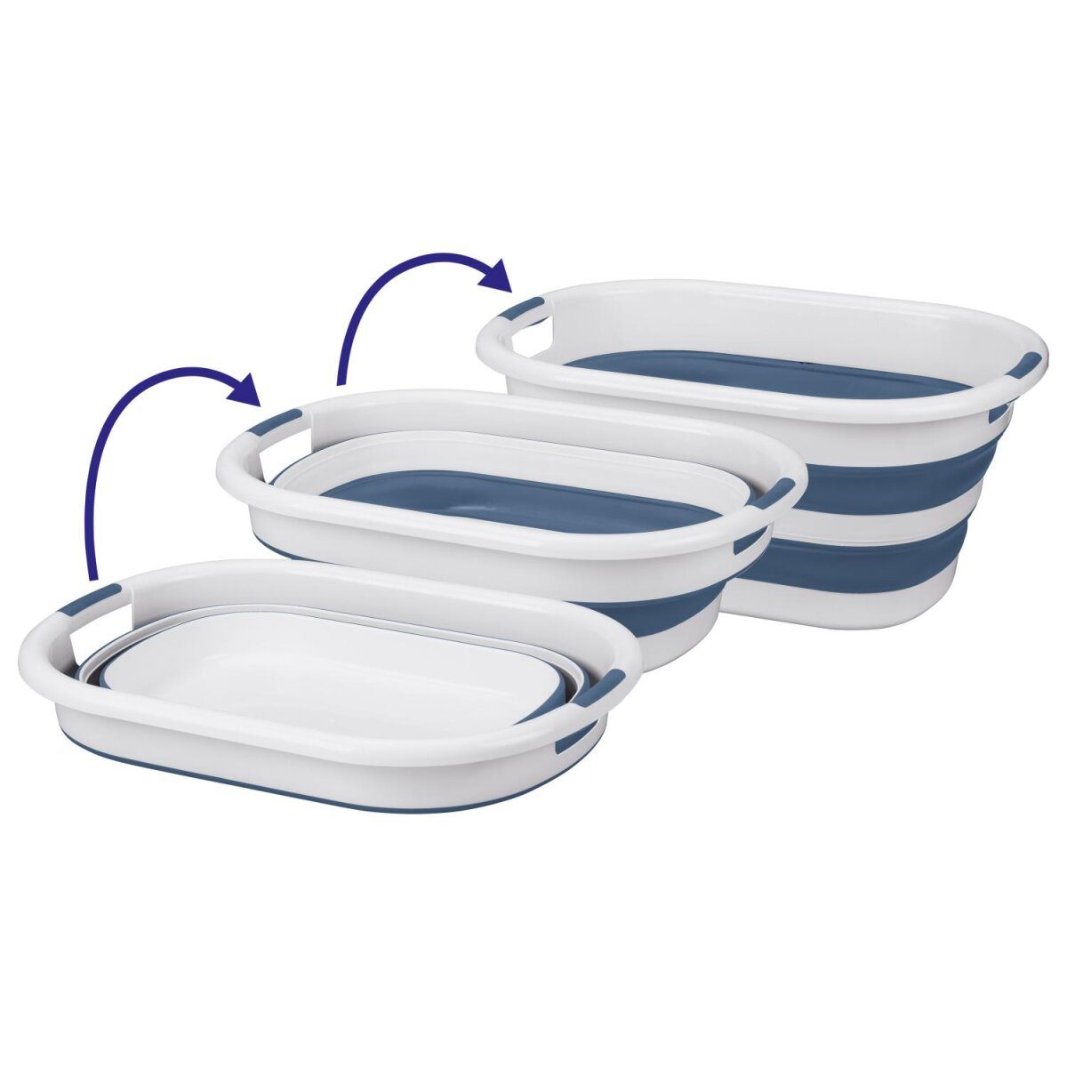 W5 foldable laundry basket, white/blue