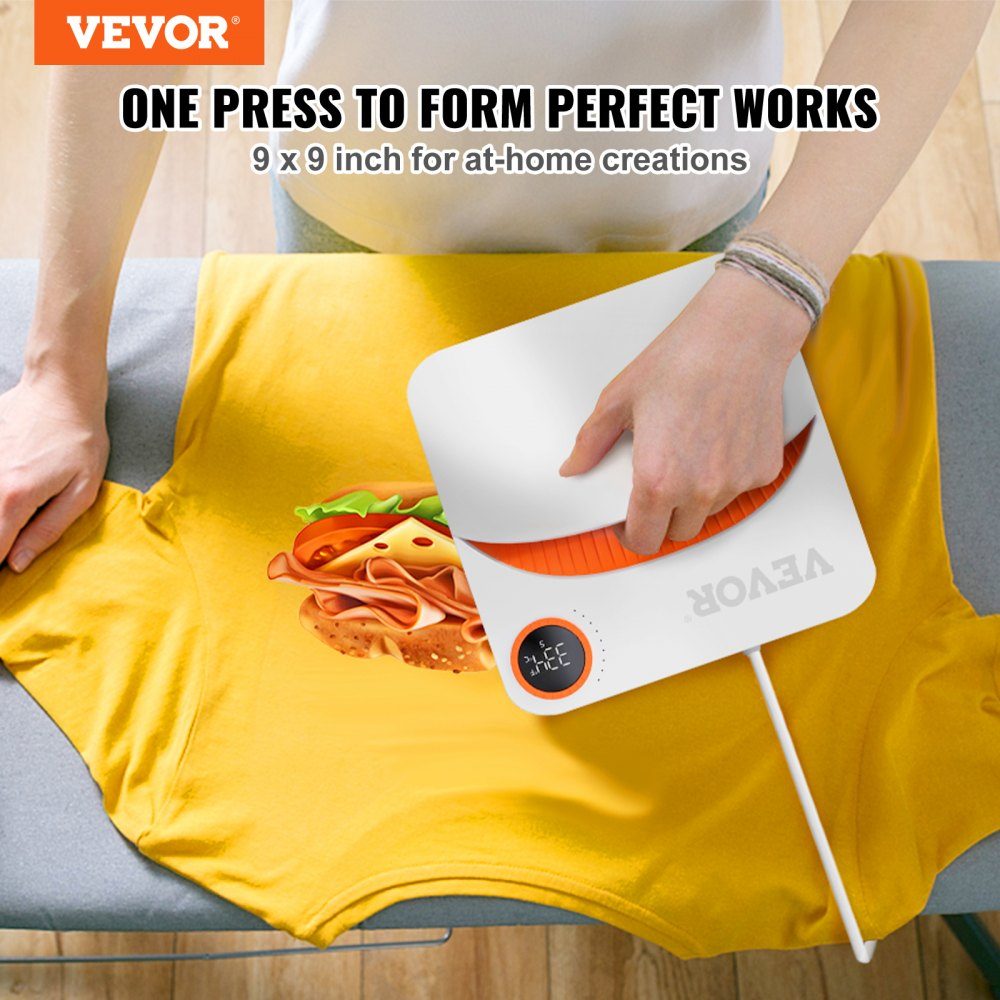 2 in 1 Mini Heat Press Machine Heat Press 9" x 9", 670W Heat Transfer T-Shirts, Coasters, Cushions, DIY Small Heat Press Transfer Press Plotter Printing Machines, Shirt Press Printing