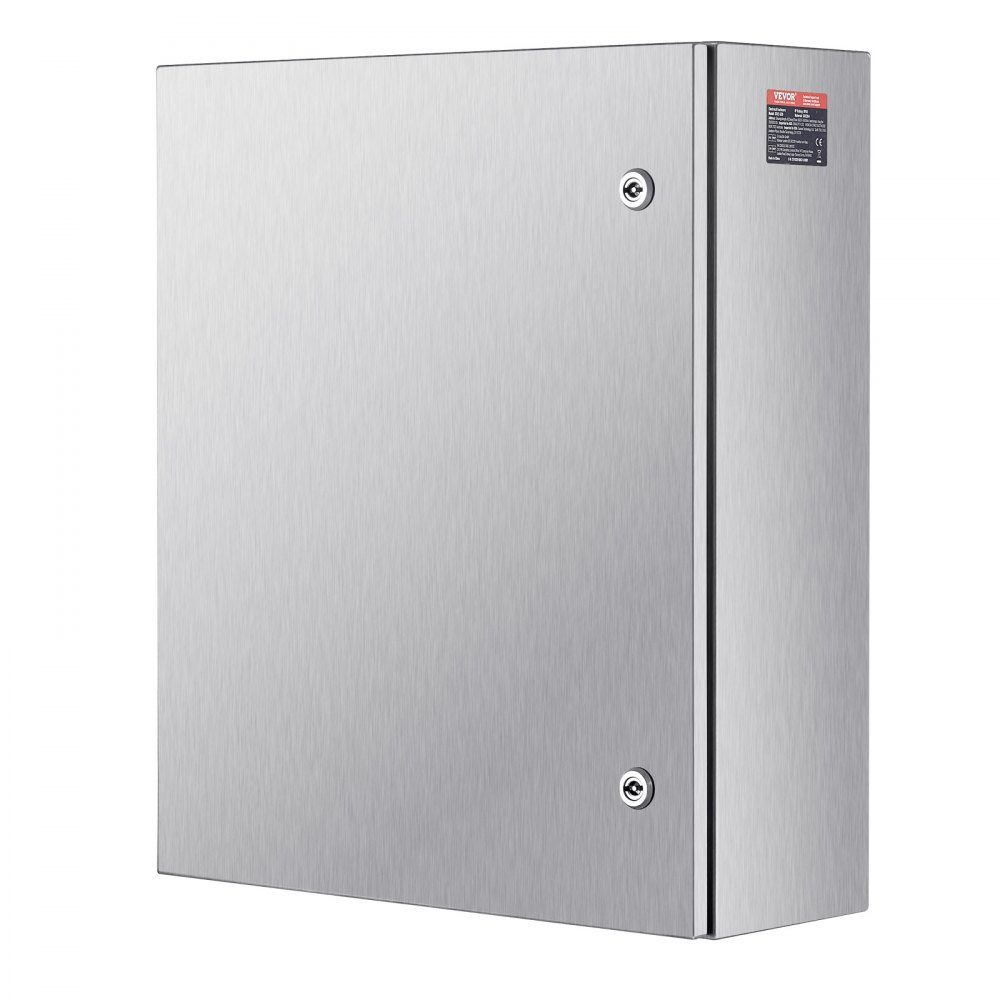 Schaltschrank-Elektroverteilerkasten, 600 x 500 x 200 mm, Edelstahl 304, Wandmontage, für elektrische und elektronische Außengeräte, Montageplatte, Scharniere, Schloss, Schutzart IP66
