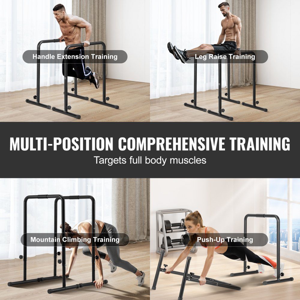 Dip Bar Dip Stand Station with Adjustable Height 200kg Fitness Workout Dip Bar Station Stabilizer Parallette Push Up Stand Parallel Bar Strength Training Home Gym