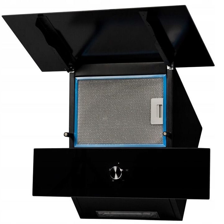 CHEMINÉE HOTTE DE CUISINE AVEC BOUTON 60cm LED VERRE Hotte aspirante