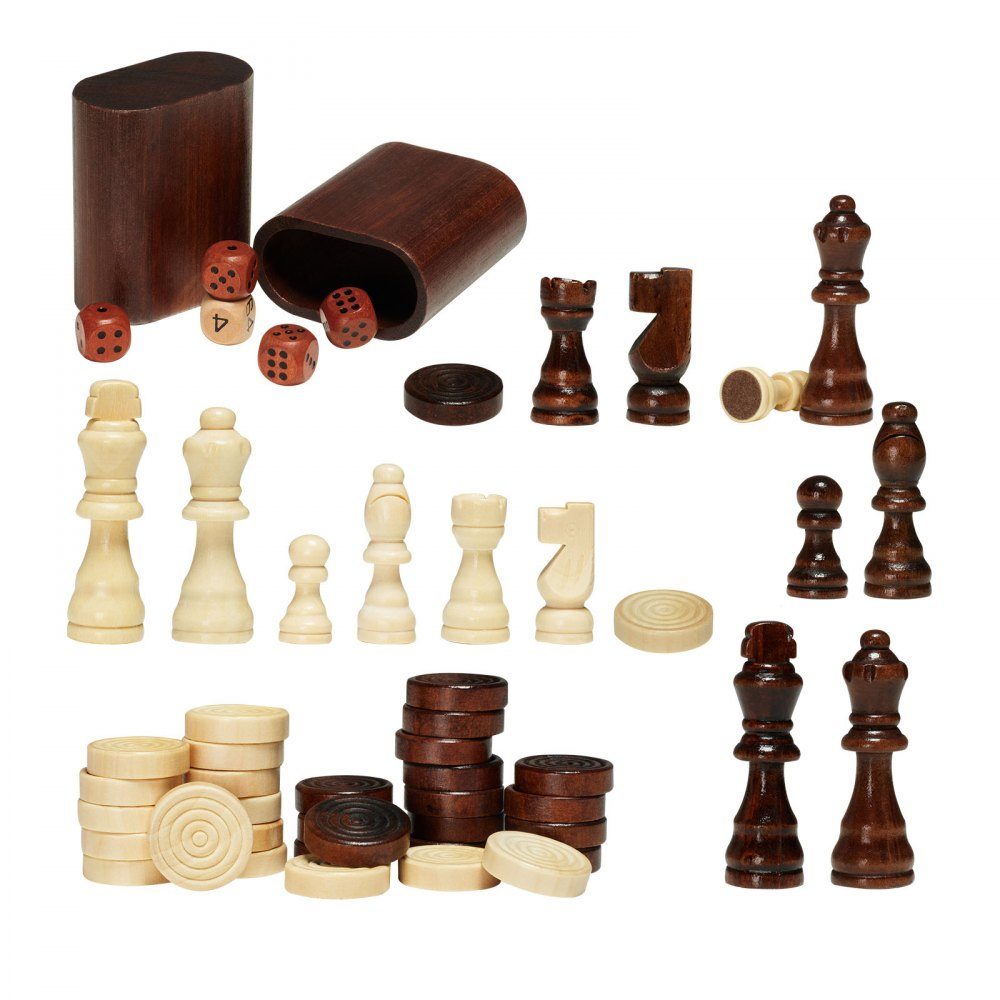Jeu d'échecs en bois, 650 x 650 x 675 mm, jeu d'échecs de bureau avec pièces d'échecs, jeu d'échecs pour les activités familiales, les voyages, les enfants, l'échiquier
