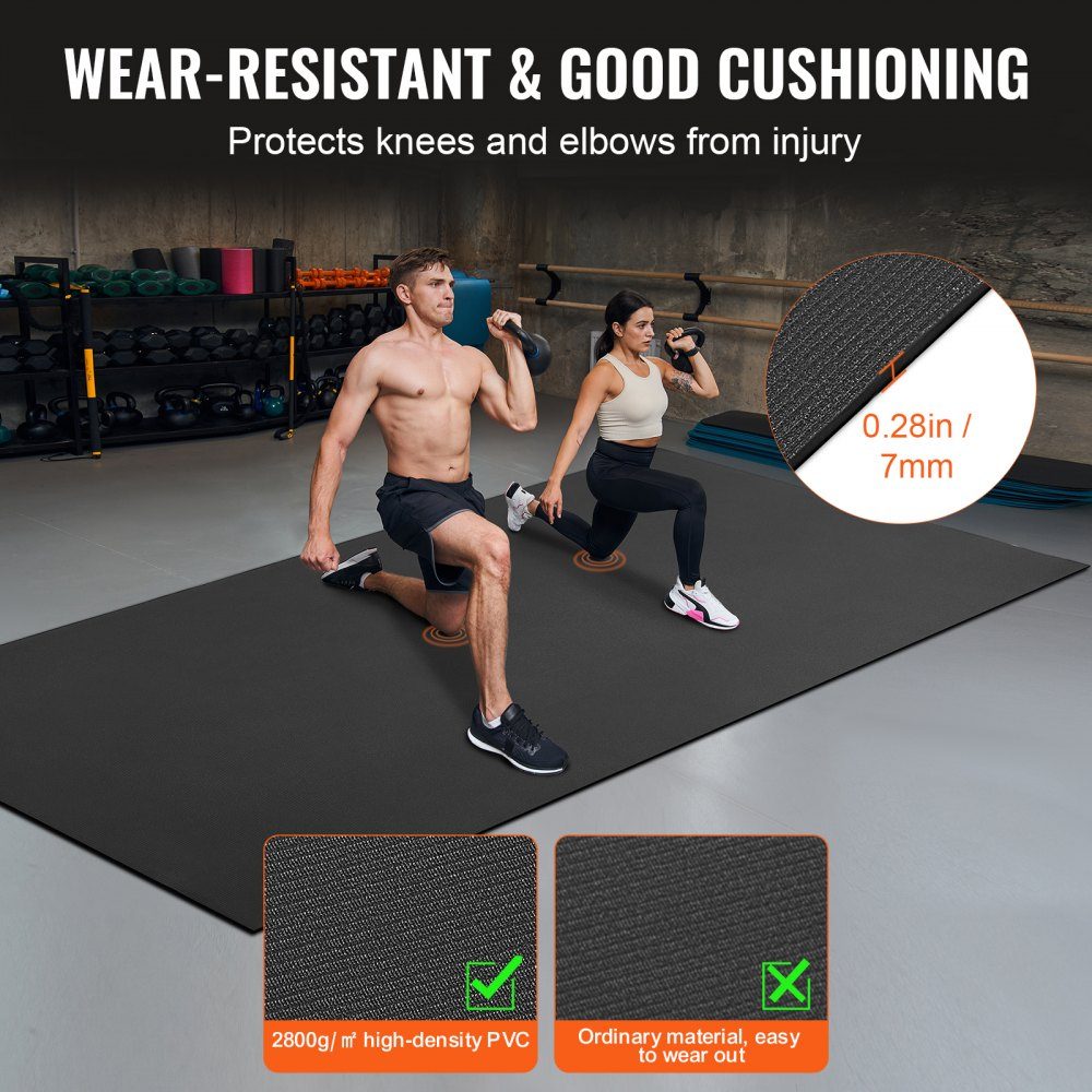 Trainingsmatte, rutschfeste Premium-Yogamatte mit hoher Dichte, Übungs-Yogamatte für Männer und Frauen, Fitness- und Trainingsmatte mit Tasche und Gurt, für alle Arten von Heim-Yoga, Pilates und Bodentraining (3,6 x 1,8 m)
