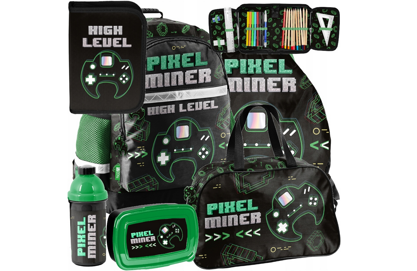Schulranzen Rucksack Rucksack Schulranzen Game Miner Minecraft XXXL Starterset