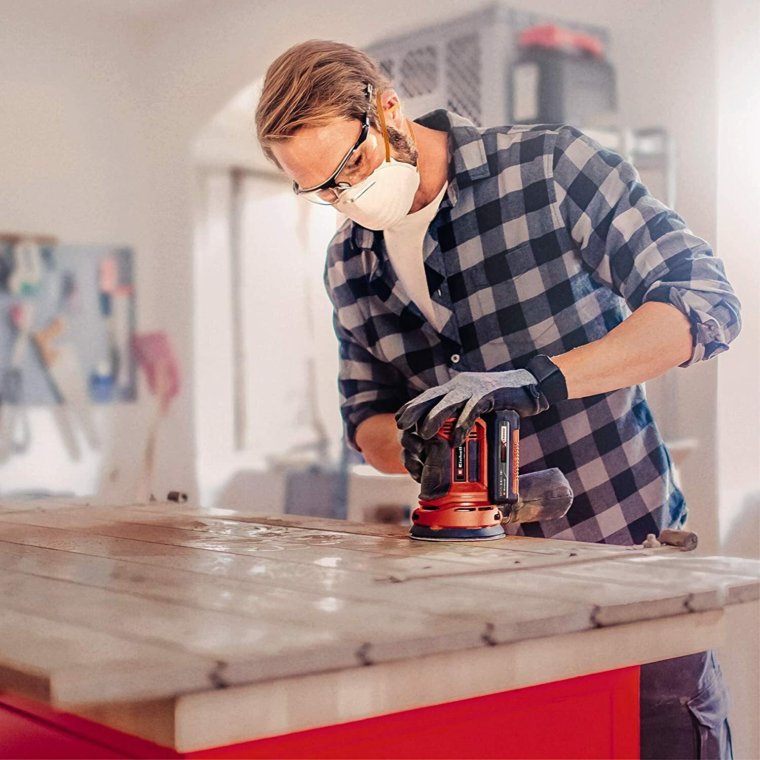 Ponceuse excentrique sans fil Einhell TE-RS 18 Li Solo Power