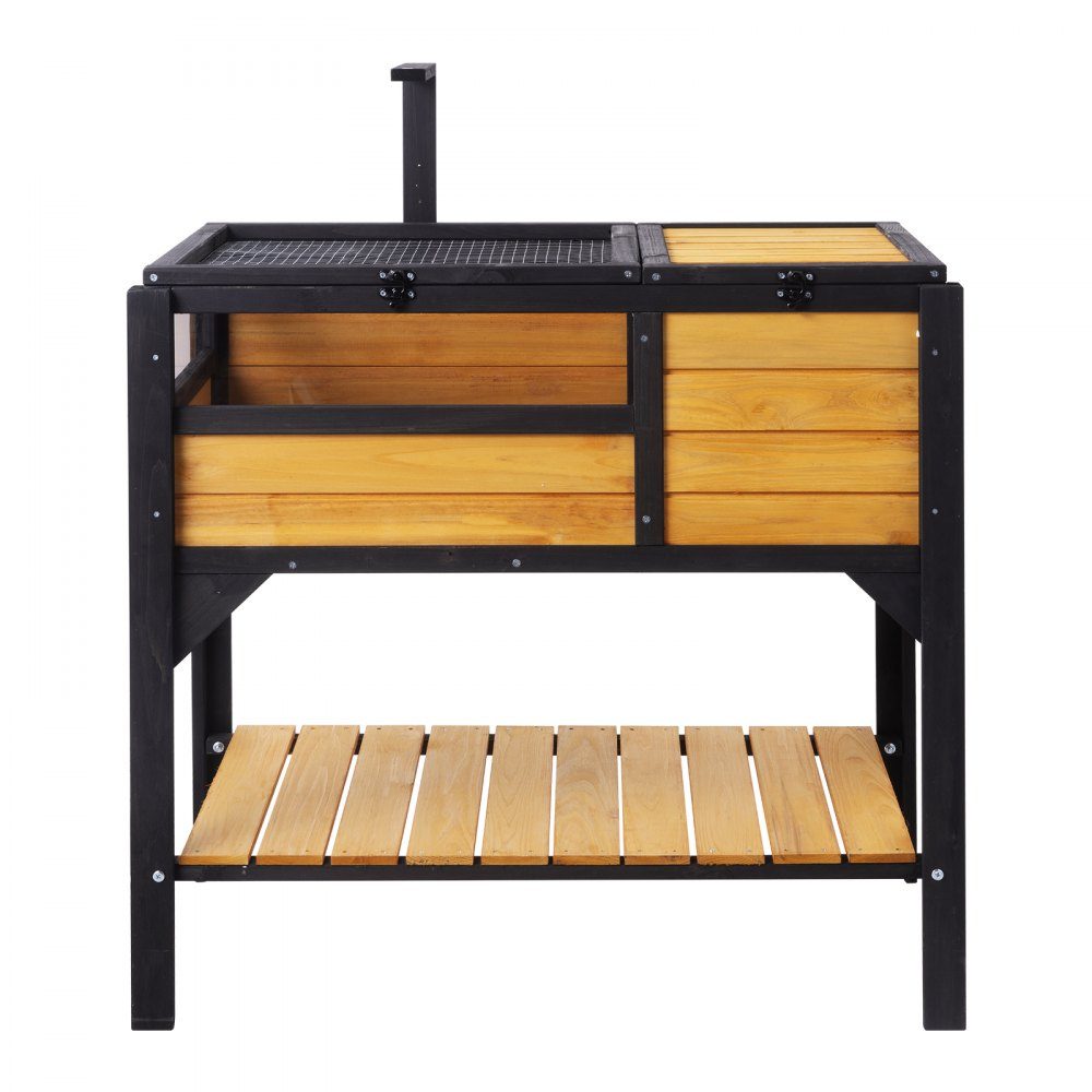 Turtle Habitat, Indoor Outdoor Wooden Turtle House, Turtle Enclosure with Light Stand, Reptile Enclosure, Small Animal Cage with Legs for Gecko, Lizard, Snake