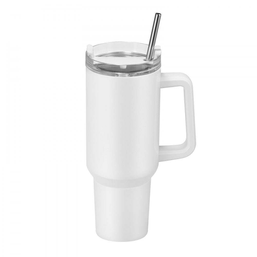Sublimation Mugs 8pcs (1183ml), Stainless Steel Sublimation Mugs with Lid & Straw & Handle, Double Wall Insulated Sublimation Blanks for Custom DIY Design Gifts