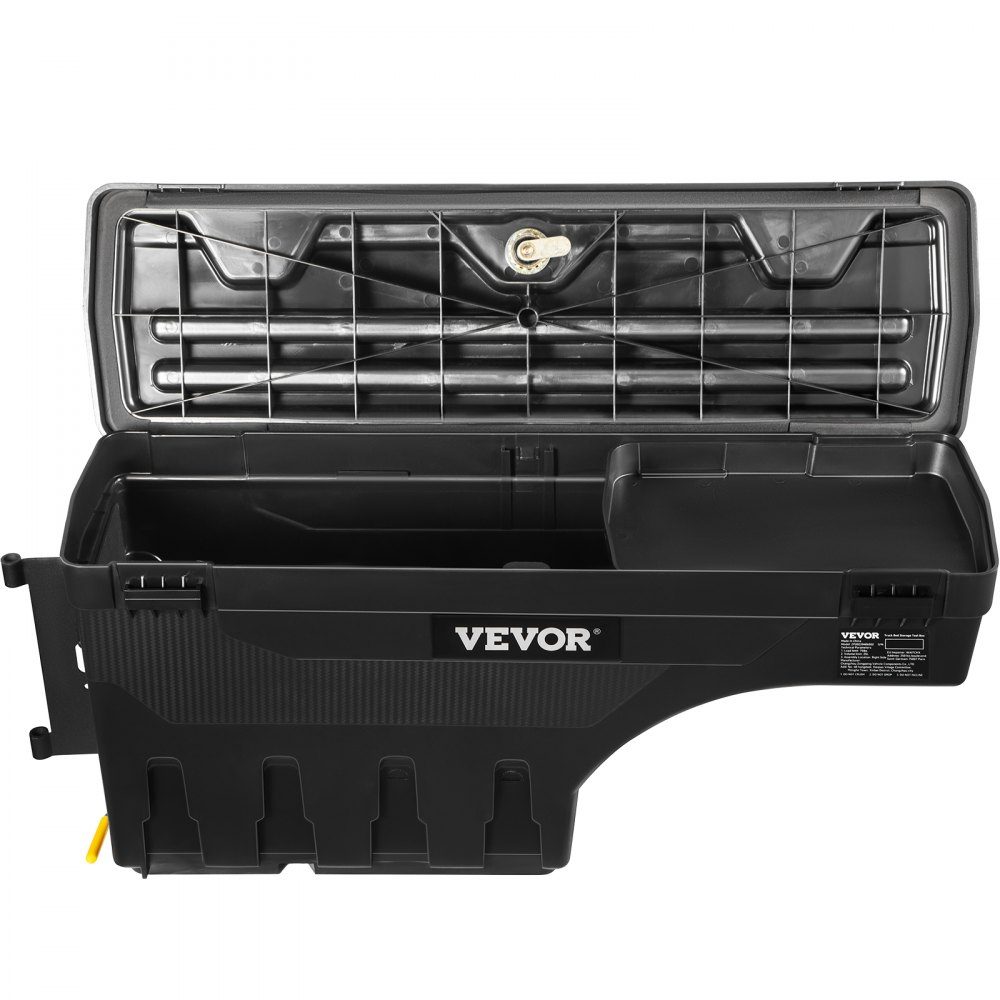 Truck Bed Storage Box Lockable Lid Waterproof ABS Wheel Arch Tool Box 20L with Password Padlock Compatible with Dodge Ram 1500 2019-2021 Driver Side Black