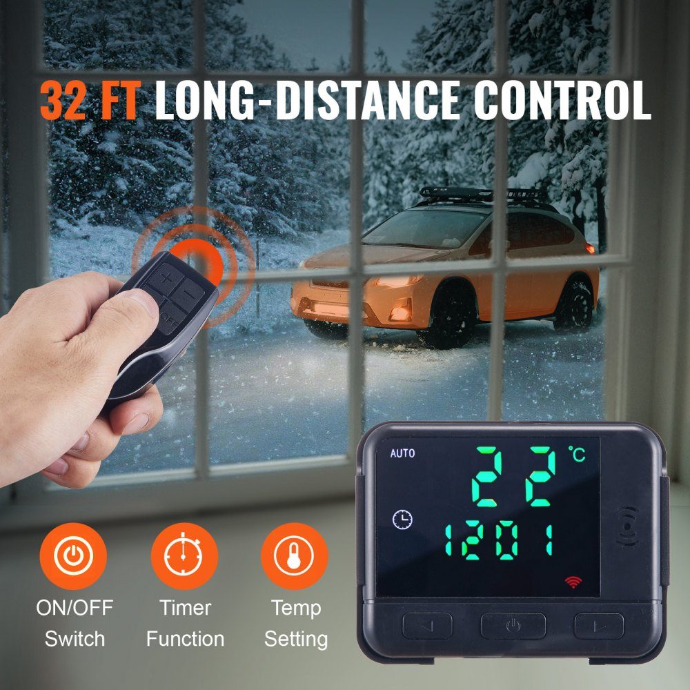 Dieselverwarmer 5-8kW 12V met LCD-scherm Luchtdieselhulpverwarmer Luchtverwarmer 0,16-0,62L/uur - Snelle opwarming voor campercampingtruck