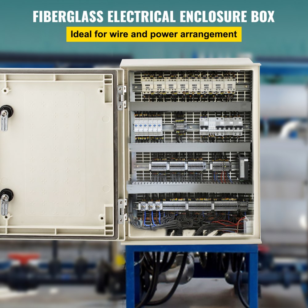 Schakelkast NEMA glasvezelbehuizing, 40 x 30 x 20 cm NEMA 3X glasvezelverdeelkast, IP66 water- en stofdicht, buiten/binnen elektrische aansluitdoos, met montageplaat Schakelkast NEMA glasvezelbehuizing, 40 x 30 x 20 cm NEMA 3X glasvezelverdeelkast, IP66 water- en stofdicht, buiten/binnen elektrische aansluitdoos, met montageplaat