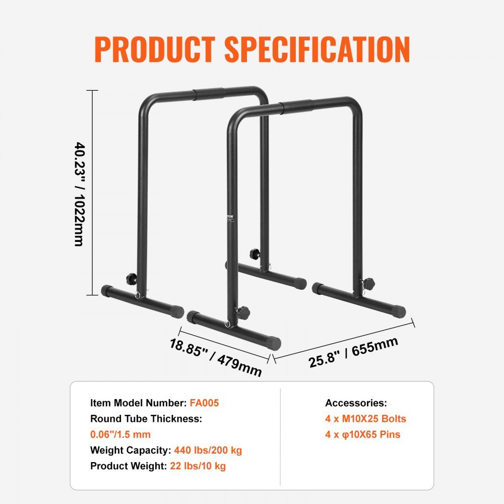 Dip Bar Dip Stand Station with Adjustable Height 200kg Fitness Workout Dip Bar Station Stabilizer Parallette Push Up Stand Parallel Bar Strength Training Home Gym